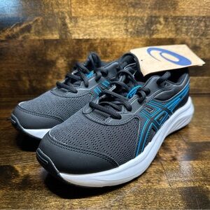 Big Kids ASICS Gel Contend 9 GS Black Aqua Athletic Shoes Sneakers Unisex 3.5